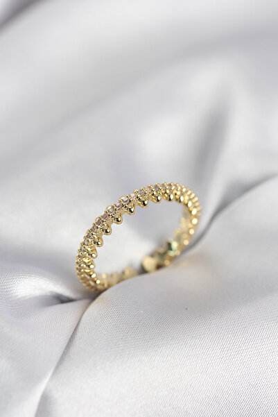 STİLLOVE Gold Color Row Zircon Stone Model Women's Ring