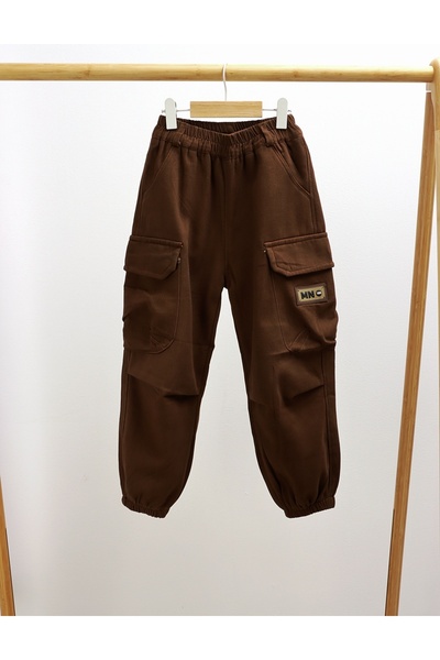 MiniKids Fur-lined pants, Cargo MN, brown 140 (9-10 years)
