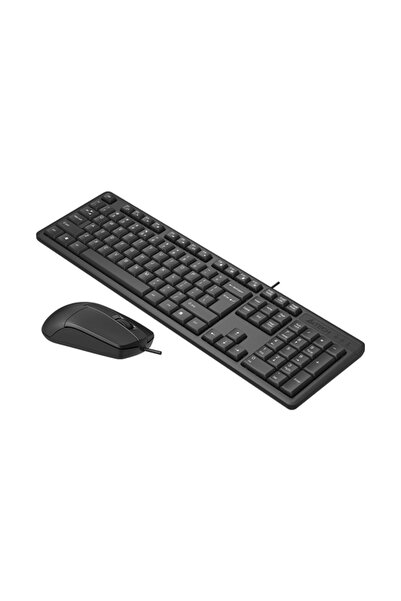 A4 Tech Kr-3330S Q Turkish USB Multimedia Black Silent Mouse Keyboard + Mouse