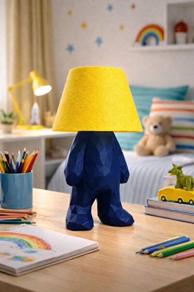 ZORO Modern Lamba Adam Masa Lambası | Kırmızı Mavi Abajur | Çocuk Odası & Mas...