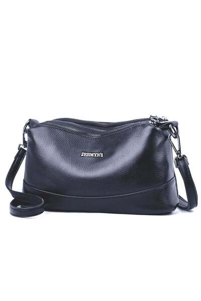 JERMYN'S Ancona women's bag made of navy blue genuine leather