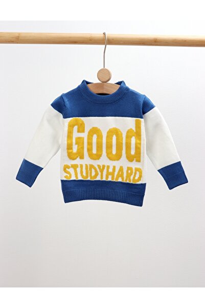 MiniKids GOOD STUDYHARD white-blue sweater 92(18-24 months)