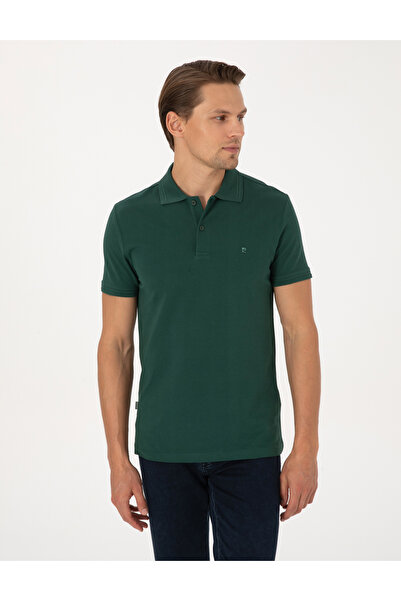 Pierre Cardin Dark Green Slim Fit Basic T-Shirt 50325323-Vr079