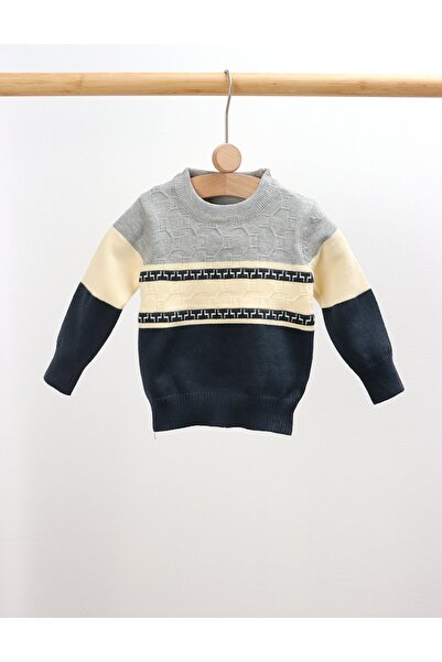 MiniKids Miguelle boy's sweater navy blue-grey 86 (12-18 months)