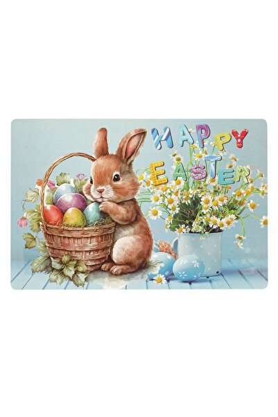 OEM Happy Easter Plastic Easter Plate Holder with Bunny with Basket & Eggs 45...