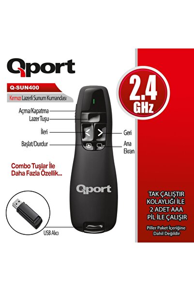 Qport جهاز تحكم عن بعد Q-SUN400 USB 2.4 جيجا هرتز