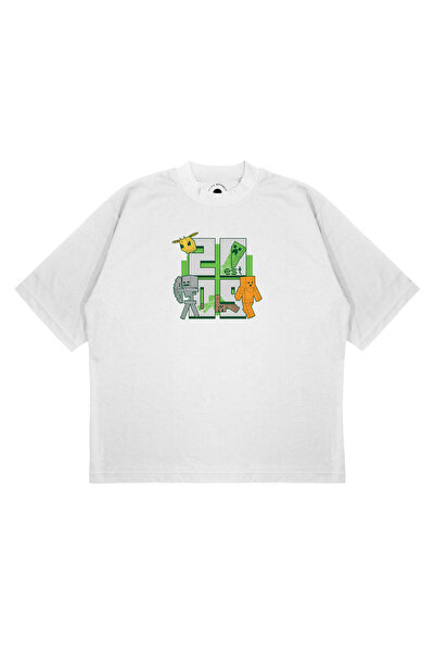 PURE EFFECT Unisex Oversize kroj 2009 MINECRAFT Štampano Debeli materijal u k...