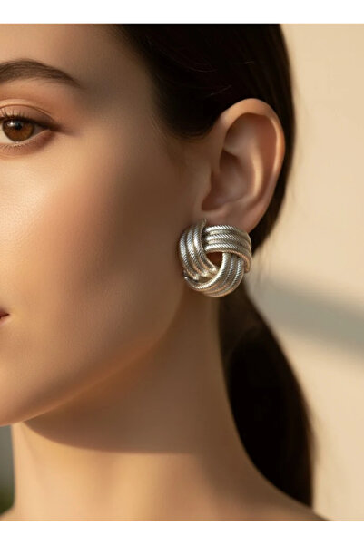 Dorvina Brass Anti-Tarnish Jewelry Silver Color Button Model Hoop Women's Ear...