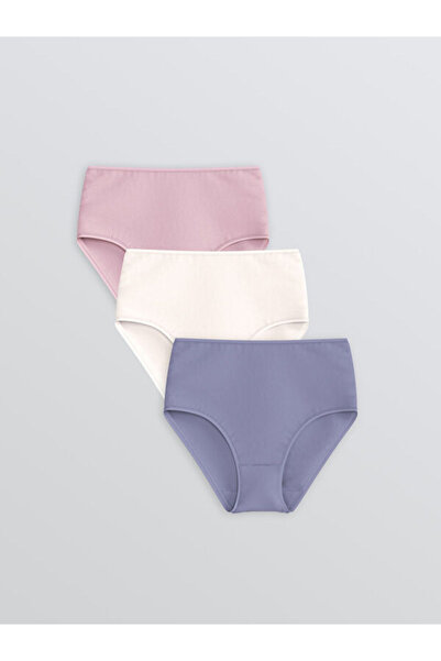 LC Waikiki Rmz Gi̇yi̇m Farkiyla High Waist Classic Panties 3-Pack
