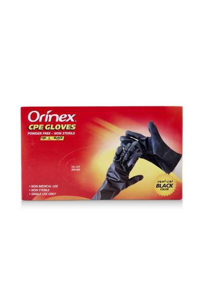 Orinex Powder-Free Gloves Black Large 100 Pieces
