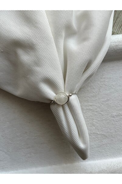 Pel Design 8 mm Selenite Stone Adjustable Wire Ring Handmade