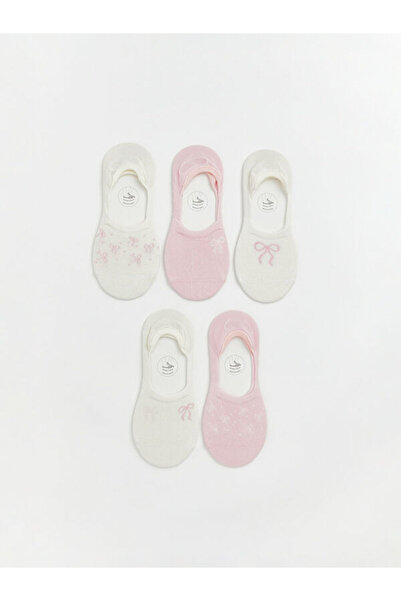 LC Waikiki Rmz Gi̇yi̇m Farkiyla Non-Slip Sole Women's Ballerina Socks 5-Pack