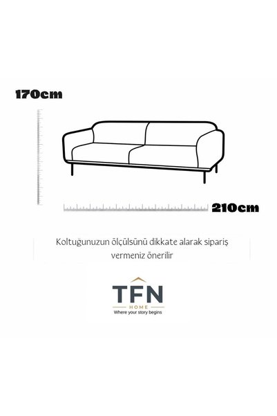 Tfnhometr Animal-Friendly Non-Slip Cotton Sofa Cover - Black - Maki Striped Pattern - 170 X 210 cm