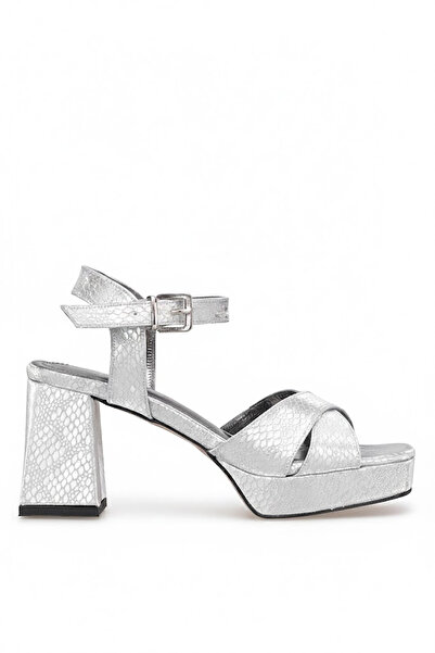 Ayakkabı Fuarı Elit Pm08 K99-1T Women's Classic Heeled Shoes Silver