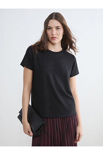 LC Waikiki RMZ GİYİM FARKIYA تي شيرت نسائي ذو ياقة روبا ناعمة الملمس