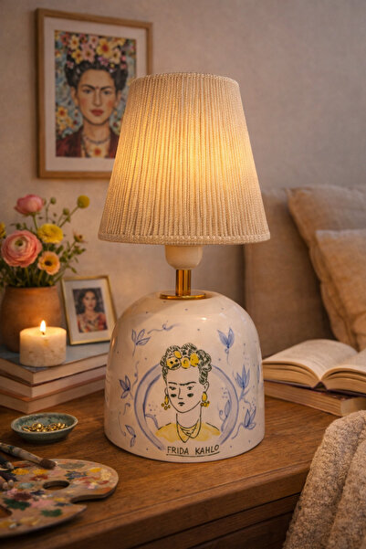 frida kahlo el yapimi seramik abajur