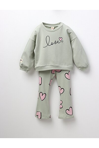 MiniKids Compleu fetite love, model verde 122 (6-7 ani)