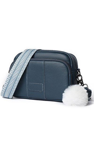 JERMYN'S Monza women's bag made of blue genuine leather