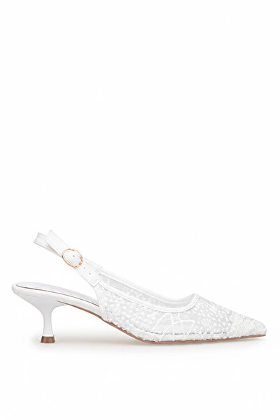Ayakkabı Fuarı Elit Pm439 K3091 Women's Classic Heeled Shoes White