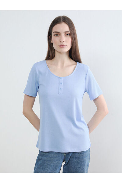 LC Waikiki Γυναικείο μπλουζάκι Özmarka New Season U-Neck κοτλέ