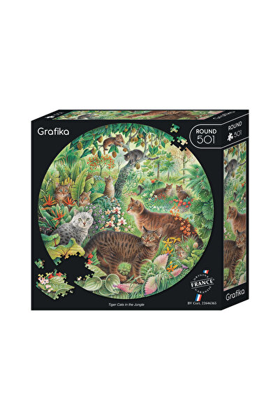 Grafika Puzzle Rotund 501 piese Tiger Cats in the Jungle