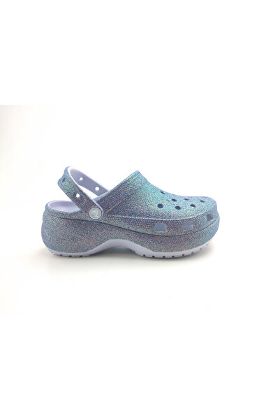 Crocs Terlik Platform Irid Glitter Clog 211024 LİLA SİMLİ