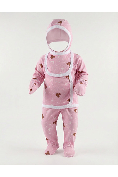 MiniKids Mickey 5-piece suit moon-stars pink 62 (0-3 months)