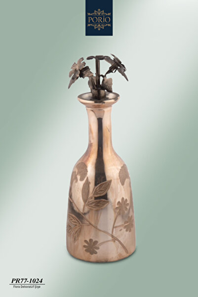 Porio Flora 29*10 cm Dekoratif Modern Motifli Cam Şişe PR77-1024