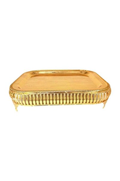 AZOZ MERCHLY Rectangular gold iron tray, 27x33 cm