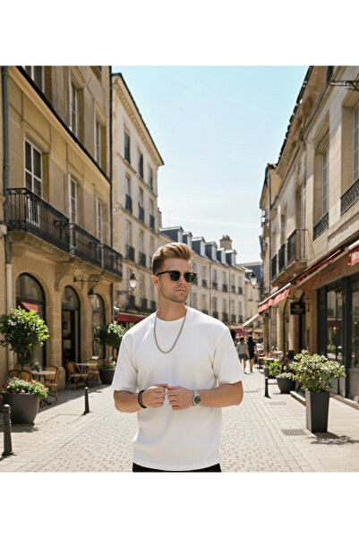 KVİNS Men's Black Premium Piko Textured Regular Fit Short Sleeve T-Shirt