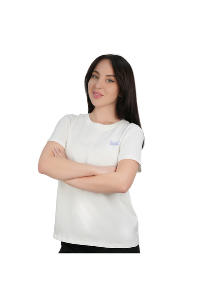 Giordano Women’s Comfort Fit Printed Crew Neck Cotton Jersey Tee