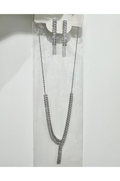 GLOW ACCESSORIES BAE Zircon Stone Waterway Necklace Earrings Jewelry Set