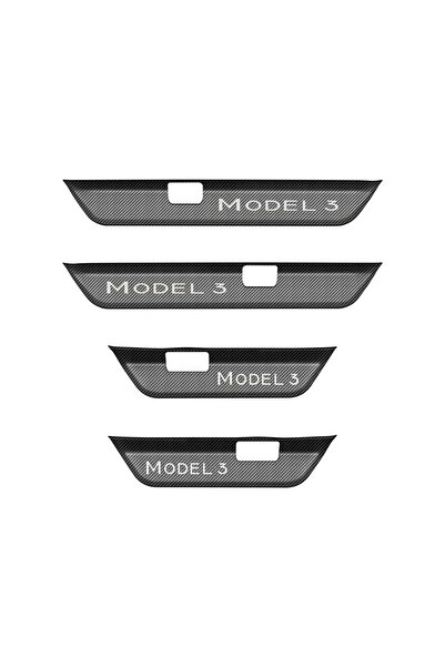 Tesay Protecții prag uși din oțel inoxidabil (fibră de carbon) – Tesla Model ...