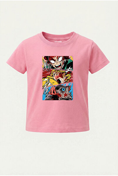 nirvoda Παιδικό μπλουζάκι Demon Slayer Tanjiro Zenitsu με στάμπα για παιδιά