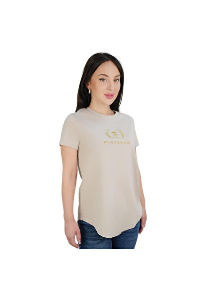 Giordano Women’s Regular Fit Cotton Crew Neck Printed Tee