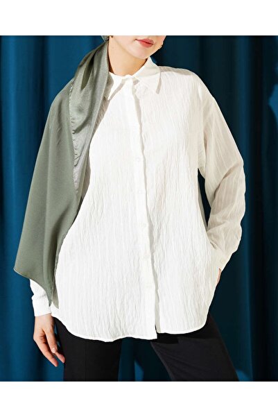 Burcia Back Double Pleated Striped Shirt