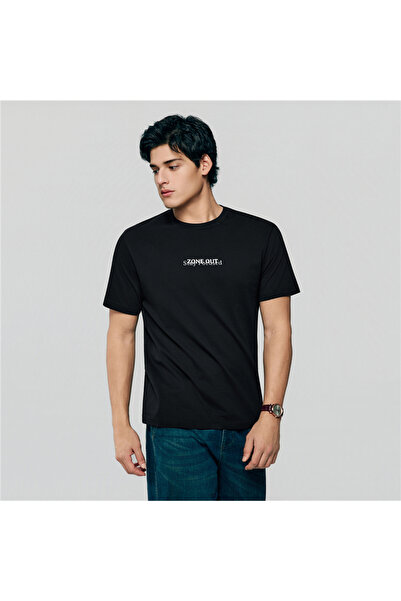 Giordano Men’s Slim Cotton Crew Neck Message Print Tee