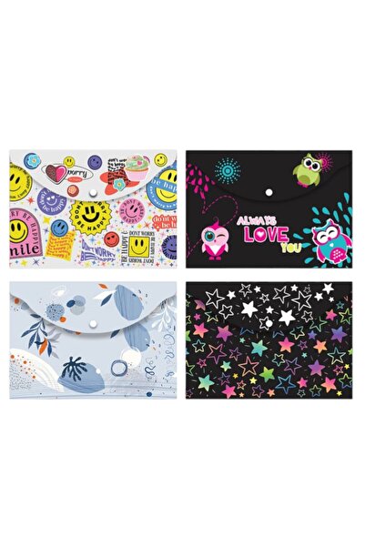 SEYFİKİRTASİYE Noki Snap Envelope File 4 Pieces Patterned