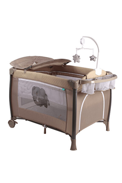 Moon - Joypod Playpen With Changing Table & Wheels - Beige