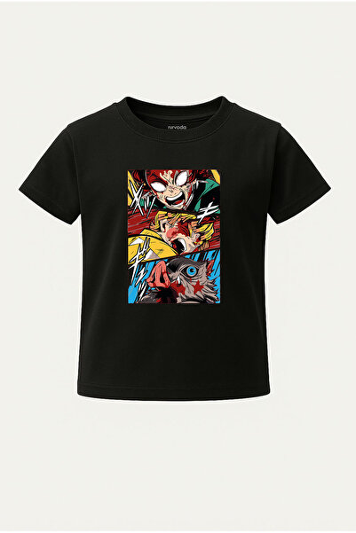 nirvoda Παιδικό μπλουζάκι Demon Slayer Tanjiro Zenitsu με στάμπα για παιδιά