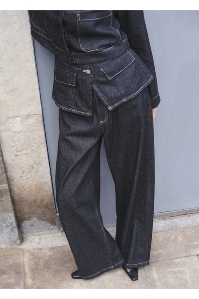 MANGO Woman Orta belli balon jean pantolon