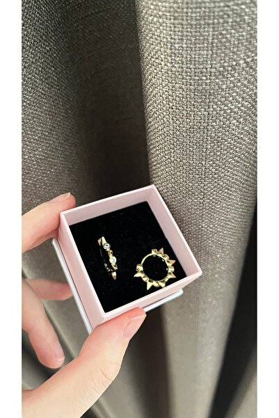 ATELİER GİZEM XUPING kadın kararmaz 14 k gold çelik küpe