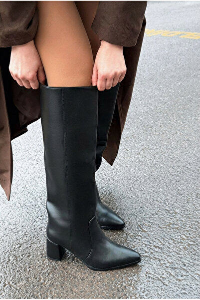 I Love Shoes Pelena Women's Heeled XL Boots Black Matte Leather