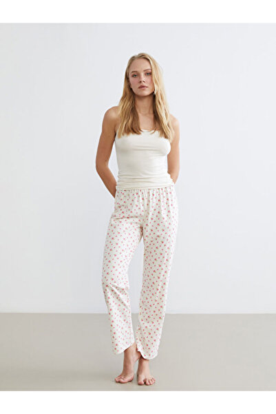LC Waikiki Rmz Gi̇yi̇m Farkiyla Women's Floral Pajama Bottoms with Waist Cord