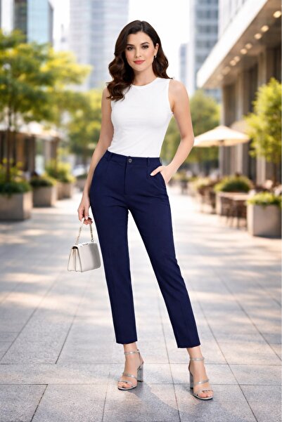 BEHLIVE Women's High Waist Pleated Skinny Leg Carrot Pants