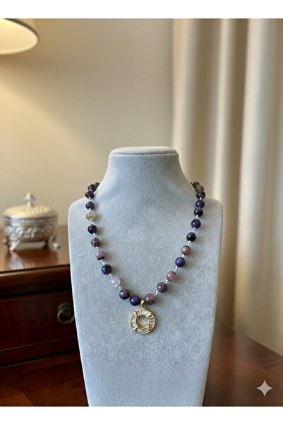 Zihintaşı Atölyesi Çeroit Natural Stone & Steel Detail Handmade Necklace