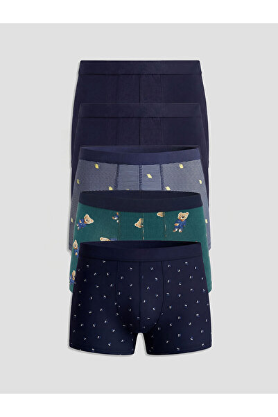 LC Waikiki Σετ 5 τεμαχίων ανδρικών μποξεράκια από βαμβάκι σε στάνταρ μέγεθος ...