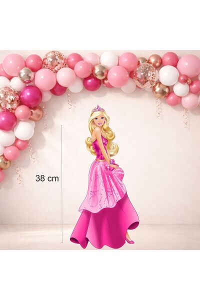 Sinek Kupası Tasarım Barbie Temalı Ayaklı Pano (38 cm) Doğum Günü Süsü 300 gr...