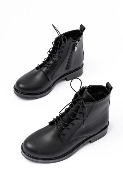 I Love Shoes Nivalor Black Lace-Up Zippered Daily Women's Boots