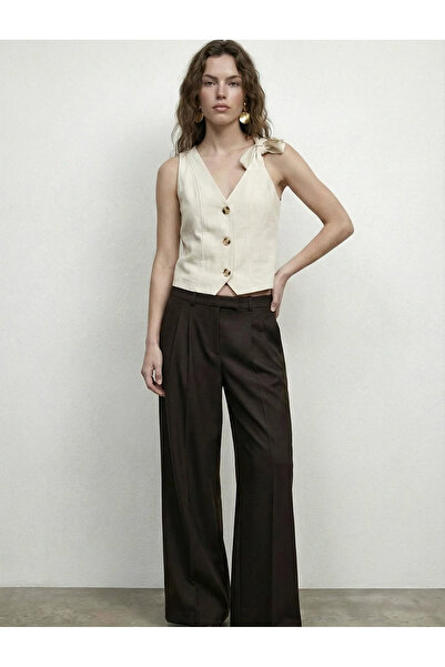 jöns since 1997 Women's One-Shoulder V-Neck Linen Vest